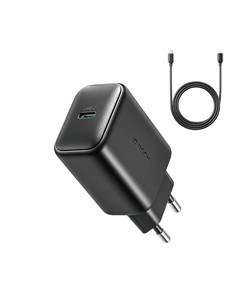 JOYROOM Cargador Red Tipo C + Cable Datos Tipo C M/M 1Mtr 25W JR-TCF23EU