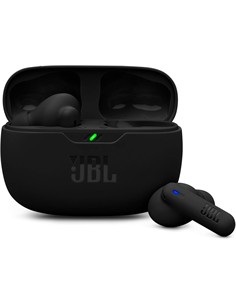JBL Auricular Bluetooth WAVE BEAM 2 Negro Con Cancelacion De Ruido y Esstuche de Carga