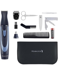 REMINGTON Recortadora de Barba + Corta Pelo Nariz, Oido NE3890 Kit de Viaje 13 Accesorios