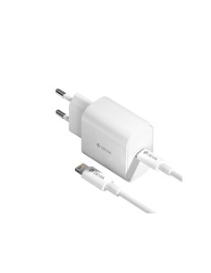 DEVIA Cargador Red Tipo C + Cable Datos Lightning Blanco 20W