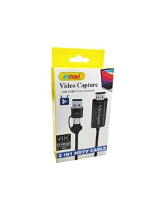 ANDOWL Cable Capturadora Video Hdmi/M Con Conector 2 en 1 Tipo C y Usb 2Mtrs 4K Q-HD355