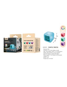 MAYOU Reloj Despertador Digital ,Temperatura YH0078 Con Luz Led De Colores