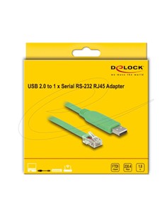 DELOCK Cable Red Usb A a Rj45 RS-232 1.8Mtrs Para Conexion Ordenador Router 62960
