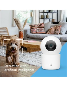 GARZA Camara Vigilancia ORWELL Wifi 360º,2.5K Quad HD Sensor Movimiento,Vision Nocturna,
