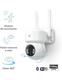 GARZA Smart Camara IP Wifi 360º Exterior NIMBO 1296p SFHD Sensor Movimiento,Vision Nocturna,Bluetoot