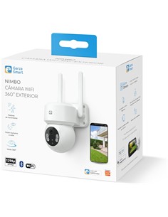 GARZA Smart Camara IP Wifi 360º Exterior NIMBO 1296p SFHD Sensor Movimiento,Vision Nocturna,Bluetoot