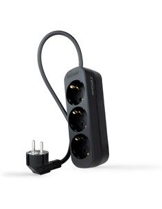 NANOCABLE Regleta de 3 Tomas Schuko 1.4Mtrs Negra 10.38.0003-NS-BK