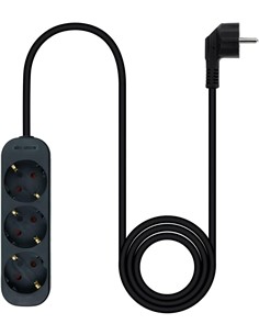 NANOCABLE Regleta de 3 Tomas Schuko 1.4Mtrs Negra 10.38.0003-NS-BK