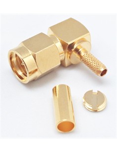 EUROCONNEX Conector SMA/M Para Crimpar Cable RG-174U Acodado Dorado 3660