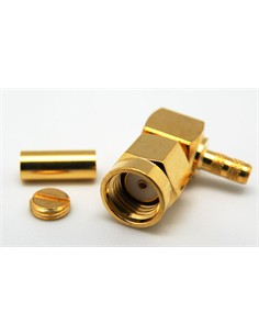 EUROCONNEX Conector SMA/M Para Crimpar Cable RG-174U Acodado Dorado 3691