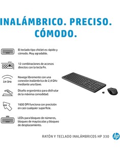 HP Kit Teclado+Raton Inalambrico 330 Negro