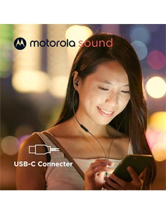 MOTOROLA Auricular Estereo Con Microfono y Cable Tipo C EARBUDS 3C-S Negro