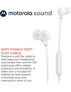 MOTOROLA Auricular Estereo Con Microfono y Cable Tipo C EARBUDS 3C-S Blanco