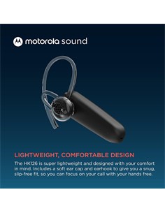 MOTOROLA Auricular Bluetooth Monoaural HK126 Asistente Por Voz,Boton Multifuncion