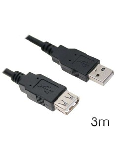 Cable Extensor Usb AM-AF 3Mtrs Negro