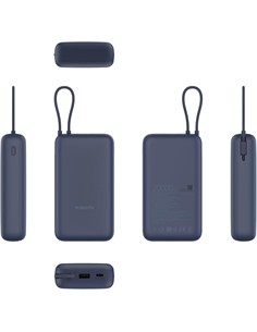 XIAOMI Bateria Externa 20000Mah Con Cable Integrado Azul BHR8975GL