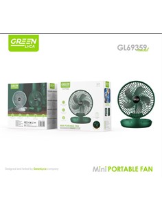 GREEN LYCA Mini Ventilador Portatil GL69359 Recargable 6W Plegable