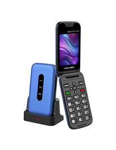 VOLFEN Telefono Movil NEXO Flip MAX Azul Dual Sim,Camara,Radio Fm, Linterna, Base Cargadora
