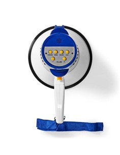 NEDIS Megafono 10W Rango Max 250m, Sirena, Grabador de 240 segundos.ligero y pequeño