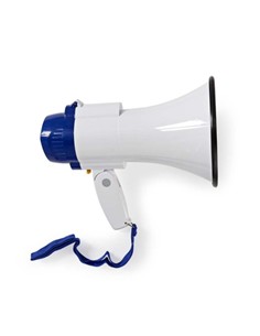 NEDIS Megafono 10W Rango Max 250m, Sirena, Grabador de 240 segundos.ligero y pequeño