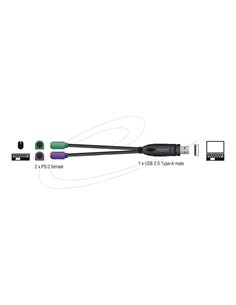DELOCK Cable Adaptador USB/M a 2xPS/2 61051