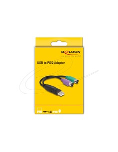 DELOCK Cable Adaptador USB/M a 2xPS/2 61051