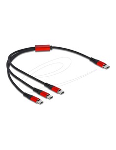 DELOCK Cable de Carga USB Tipo-C a 3x USB Tipo-C 30cm 86712