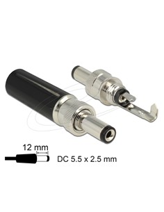 DELOCK Conector hembra DC 5.5x2.5mm para soldar