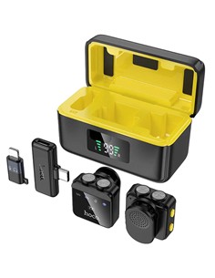 HOCO Microfono Doble Lavalier L17 Inalambrico con USB Tipo-C y Lightning
