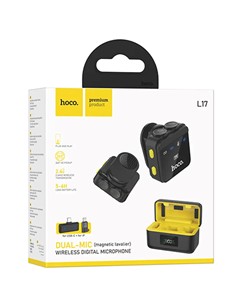 HOCO Microfono Doble Lavalier L17 Inalambrico con USB Tipo-C y Lightning