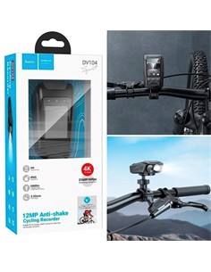 HOCO Camara DV104 4K 12MP Anti-Shake con Pantalla y Luz Led para Bici o Moto