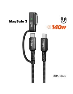 HOCO Cable Carga U142 USB Tipo-C a Magsafe 3 + Tipo-C 240W, 1.8 mt, c to mag 140w,cable reforzado