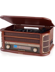 HAMANN HIF-1897 Tocadiscos Vintage Con Radio/Cassete/Usb/CD/Aux