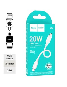HOCO Cable Datos TIpo C a Lightning 20W X96 25cms Blanco
