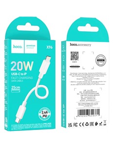 HOCO Cable Datos TIpo C a Lightning 20W X96 25cms Blanco