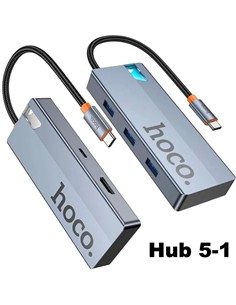 HOCO Adaptador 5 En 1 HB50 Tipo C/M a Hdmi/3xUsb 3.0/PD