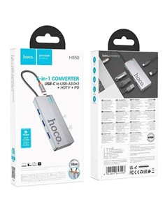 HOCO Adaptador 5 En 1 HB50 Tipo C/M a Hdmi/3xUsb 3.0/PD