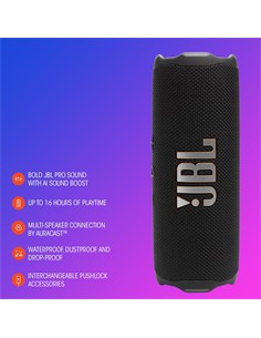 JBL FLIP 7 Altavoz Portatil con Bluetooth, Manos Libres, Resistente a Salpicaduras IP68 Blanco