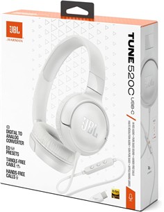 JBL Auricular De Casco Con Cable Tipo C TUNE 520C Blanco