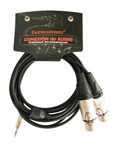 EUROCONNEX Cable Jack 3.5mm/M A 2X XLR Canon/H 2Mtrs Negro 4319-2