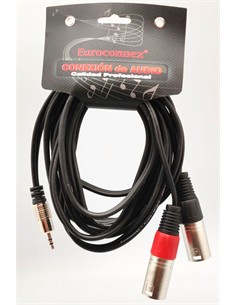 EUROCONNEX Cable Jack 3.5mm/M A 2X XLR Canon/M 3Mtrs Negro 4305-3