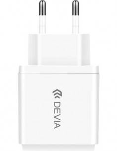 DEVIA Cargador Red Por Usb y Conector Tipo-C 2.4A 18W Blanco