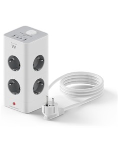 EWENT Torre Regleta 8X Schucko/2xTipo C/2xUsb A EW3864 Blanco