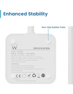 EWENT Torre Regleta 8X Schucko/2xTipo C/2xUsb A EW3864 Blanco