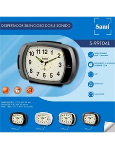 SAMI Radio Despertador Analogico S-99104L Silencioso Varios Colores