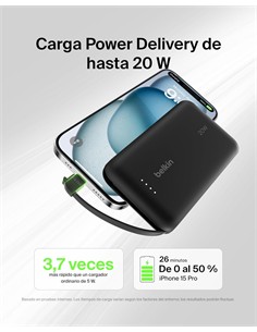 BELKIN Bateria Externa 10000Mah Con Cable TIpo BPB021hqBK Negro