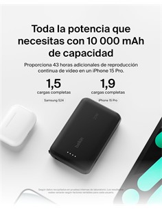 BELKIN Bateria Externa 10000Mah Con Cable TIpo BPB021hqBK Negro