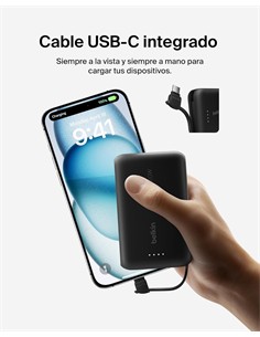 BELKIN Bateria Externa 10000Mah Con Cable TIpo BPB021hqBK Negro