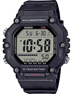 CASIO COLECCION AE-1600H-1AVEF Reloj Digital,Correa Resina Negra,Cronometro,5 Alarmas,Resist Agua