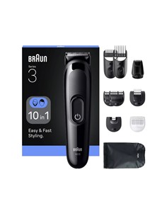 BRAUN Afeitadora de Barba, Cortapelo 10 En 1 Series 3 AIO 3560 Recargable
